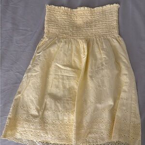 Juicy Couture Yellow Babydoll Eyelet Strapless Dress